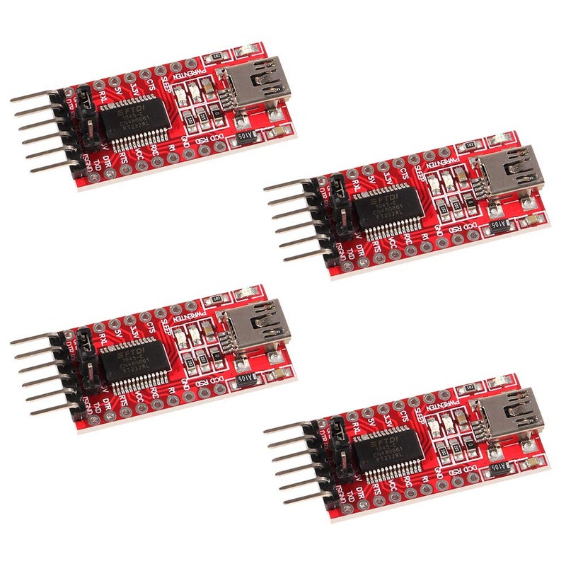 AITRIP 4pcs 3.3V 5V FT232RL FTDI Mini USB to TTL Serial Converter Adapter Module for Arduino Mini Port - Image 1